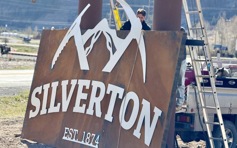 New entryway sign was installed on Tuesday morning by Ken Webb and TOS Public Works crew photo by DeAnne Gallegos