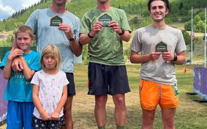 Silverton Alpine Marathon men Billy Grimes, Shawn Smith, Adam Levedakis photo by Aravapai