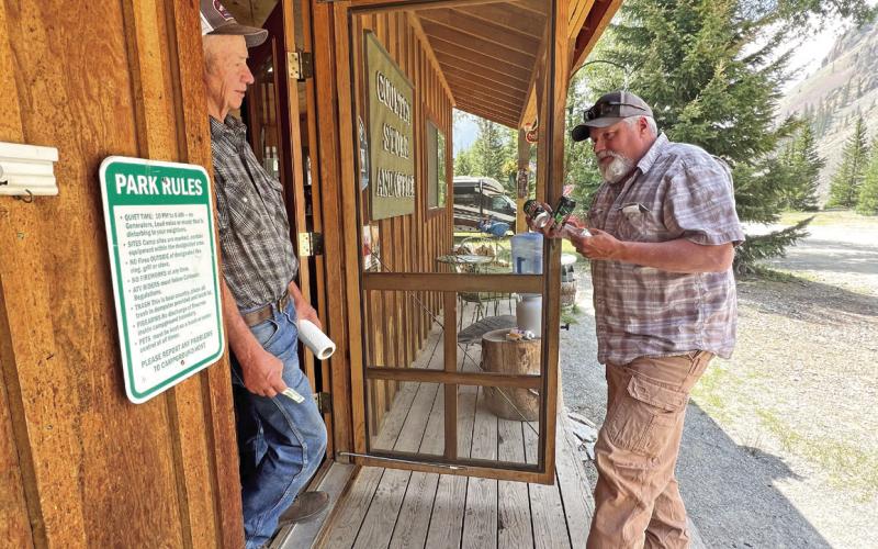 San Juan County Commissioner Pete Maisel talks to county residents. Photo credit DeAnne Gallegos
