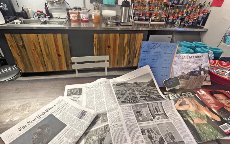 DeAnne Gallegos drove to Magpies Newsstand in downtown Durango to pick up the Sunday New York Times. Photo credit DeAnne Gallegos