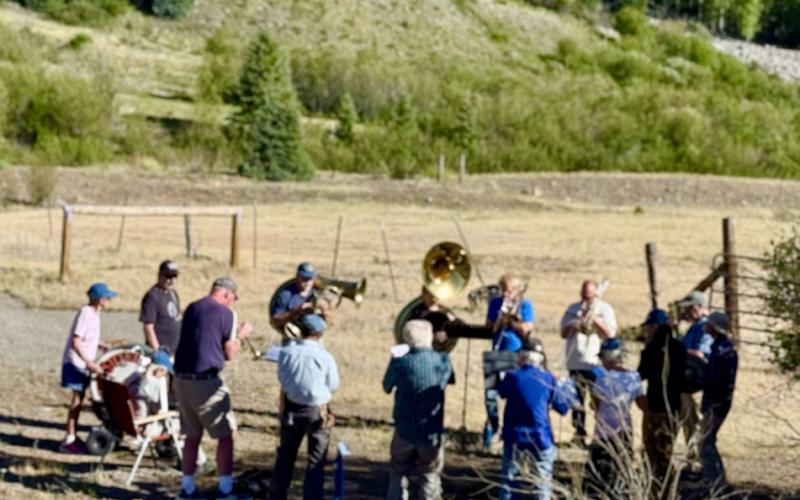The Silverton Brass Band celebrates their 50th year and went back to their roots of practicing down by the gravel pit photo by DeAnne Gallegos