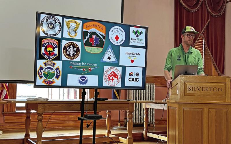 Silverton Medical Rescue director Tyler George speaking about the inception of SMR Photo credit DeAnne Gallegos