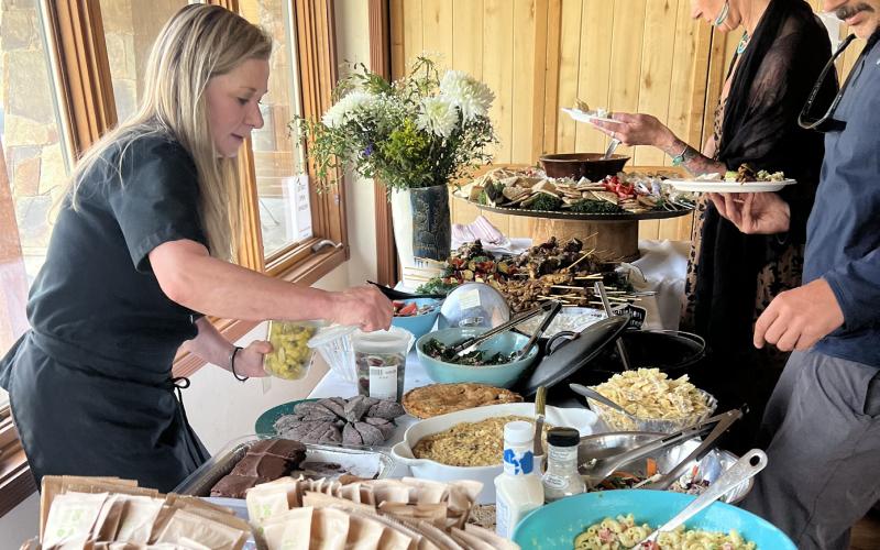 The luncheon after Bill Simon’s memorial was full of storytelling, smiles, friends gathering, and many decades of memory sharing. Photo credit DeAnne Gallegos