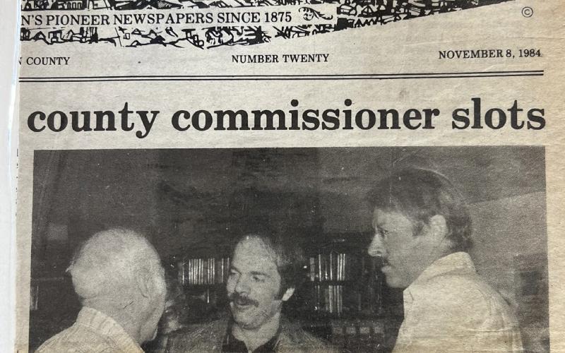 There was a photo album at the memorial table set up for Bill Simon which included old clips from the Silverton Standard published on November 8, 1984