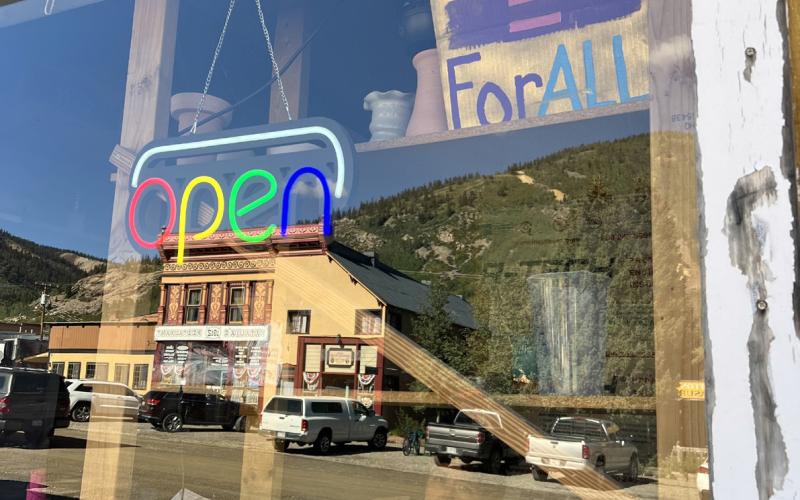 Signage in the front of the Silverton Pottery and Fabric Art gallery. Photo credit DeAnne Gallegos