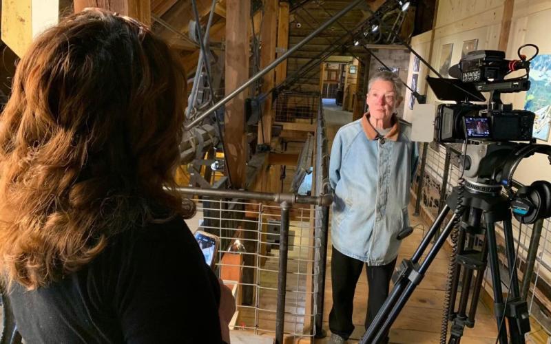 Beverly Rich with the San Juan County Historical society interviews about Silverton History with DeAnne Gallegos. Photo credit David Dibble
