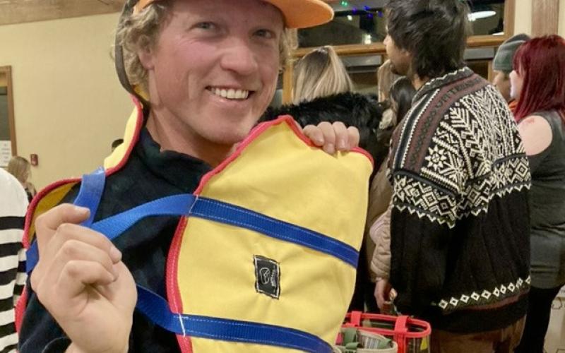 Jeff Davis at the local art festival selling his handcrafted bags photo by SPC