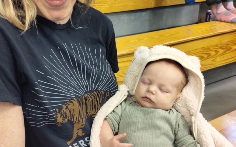 The youngest Silverton Miner's fan joined the basketball fun on Saturday. Theodore John Blue was born at Mercy Hospital on March 11, 2025, to Sophie and Ben Blue. He weighed 6lbs 11 oz.