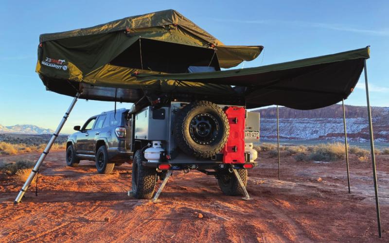 “The Smuggler” is a compact model with interior cargo storage and a rooftop tent. Photo Courtesy of Beth Kremer