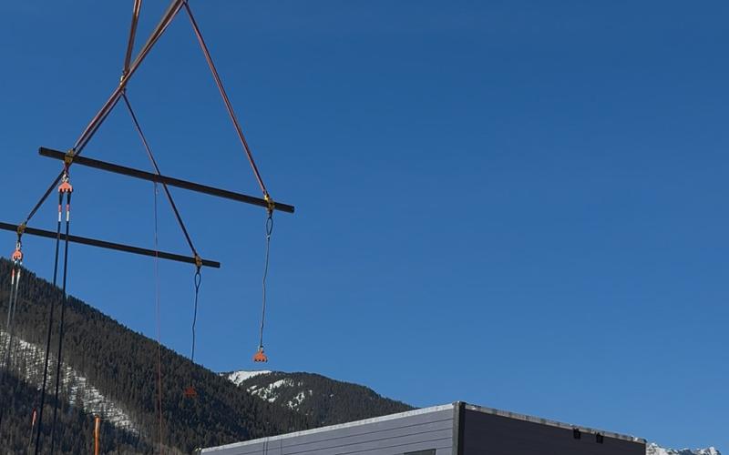 Fading West stages unit in place for crane Photo by DeAnne Gallegos