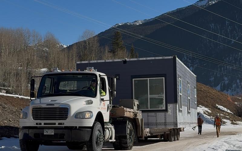 The team moved the unit from the staging area down in Anvil into place Photo by DeAnne Gallegos