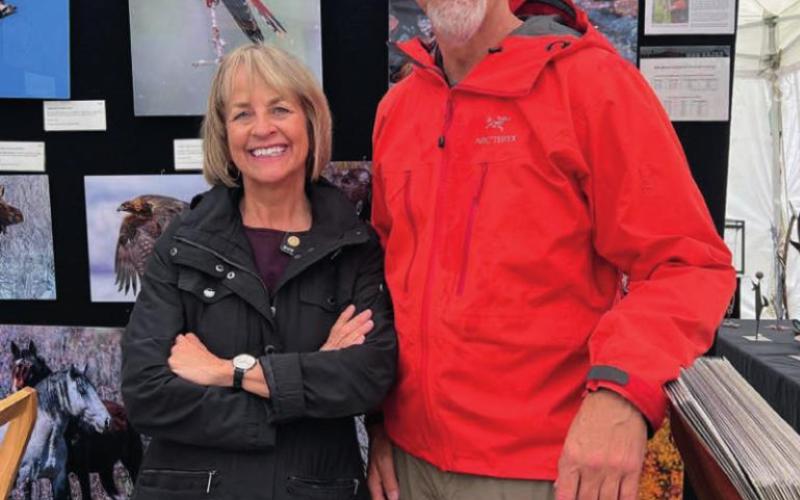 Representative Barbara McLaughlan with Silverton Creative District Treasurer Wes Berg. Photo Credit DeAnne Gallegos