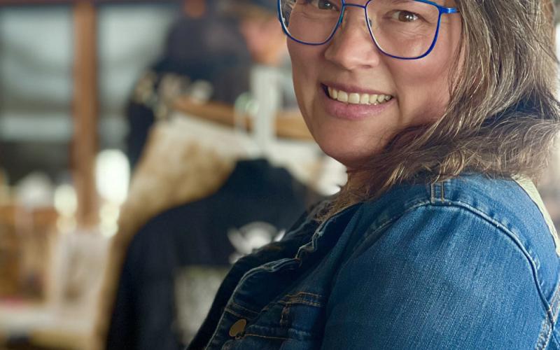Local artist Cassandra Roof with Arrastra Clothing will be selling her up-cycled wears at the Winter Farmers Market Photo credit DeAnne Gallegos
