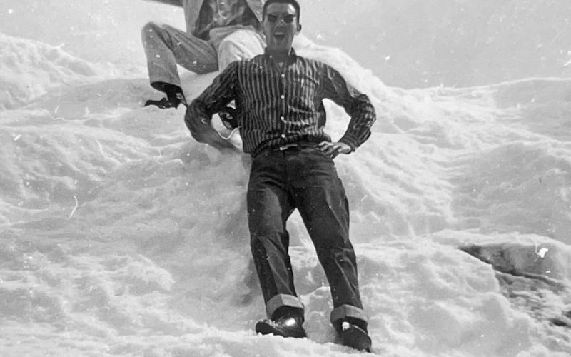 Zeke and his friend climbing Silverton snow mound. Photo credit The Zanoni Family