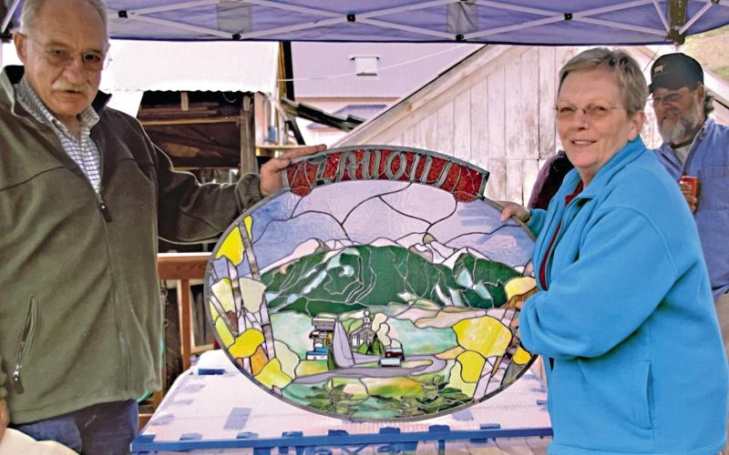 Zeke and Dorothy’s kids surprised them with a gift of stained glass for their 50th wedding anniversary. Photo credit The Zanoni Family