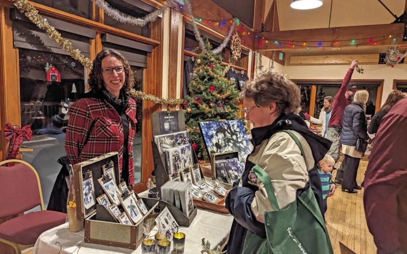 Gina Rosato, aka the Creative Crackerjack, and Melanie Bergolc, aka The Cat Lady at the Mistletoe Market. Photo credit Silverton Creative District