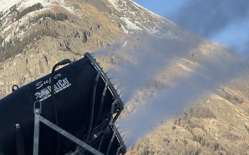 Snow making guns were turned on when temperatures dropped photo by DeAnne Gallegos