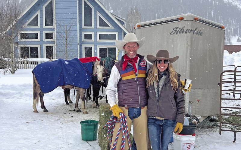 Jed Moore of Rangely first place winner of the weekend, and Lisa Weiss of Carbondale. Photo credit DeAnne Gallegos