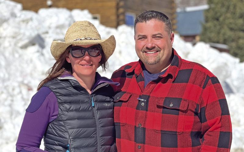 Silverton Skijoring co-race directors Karen Sites and Jim Harper. Photo credit DeAnne Gallegos