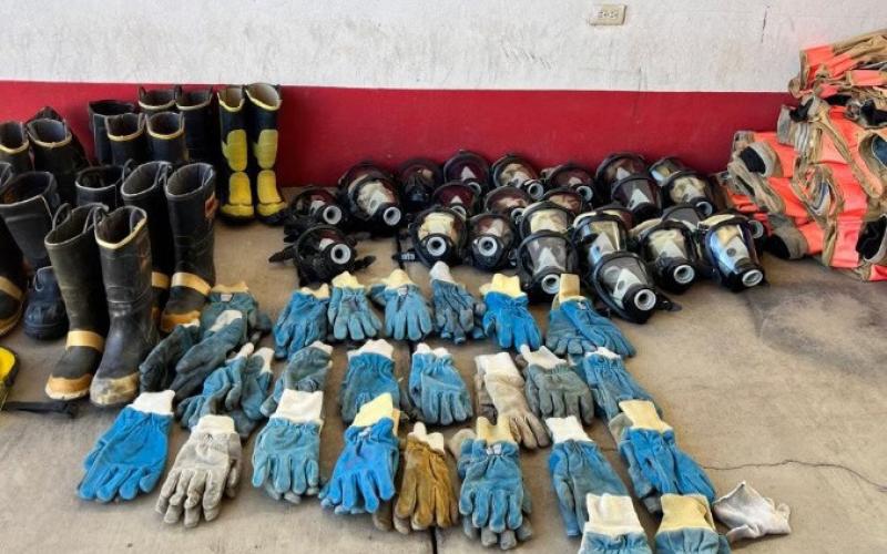 SSJVFD donated gear to Madera Mexico firefighters. Photo credit SSJVFD