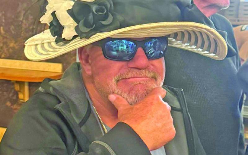 KC Trader owner, Keith McFarland, wears a Derby hat to celebrate the iconic Kentucky Derby Horse Race. Photo credit Golden Block Brewery FB
