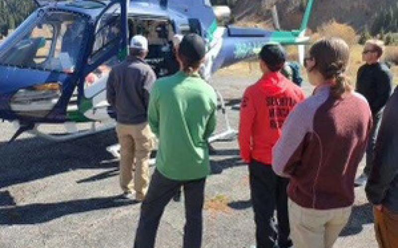 Classroom by train depot included the Flight for Life Helicopter Team. Photo credit MMS
