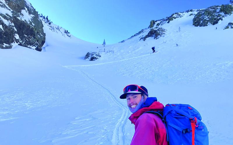 Cameron Crowell earning his turns and enjoying the San Juan Mountains. Photo provided by Tyler George