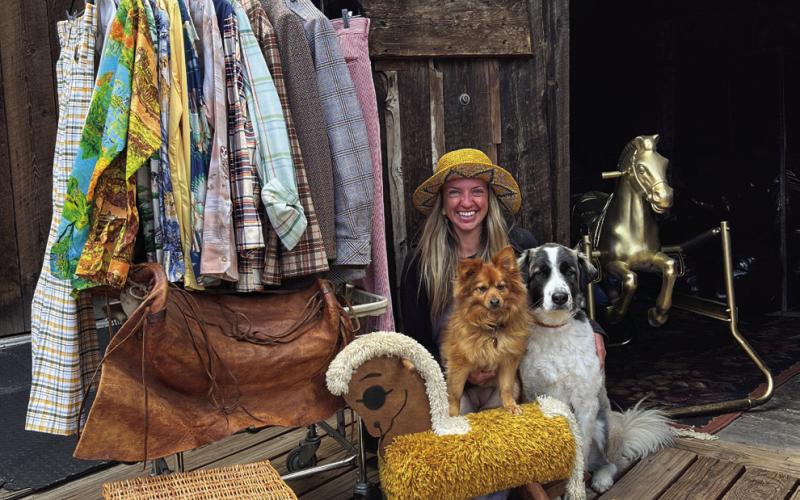 Holly Huebner, her dogs Beans &amp; Sandwich. Photo credit DeAnne Gallegos