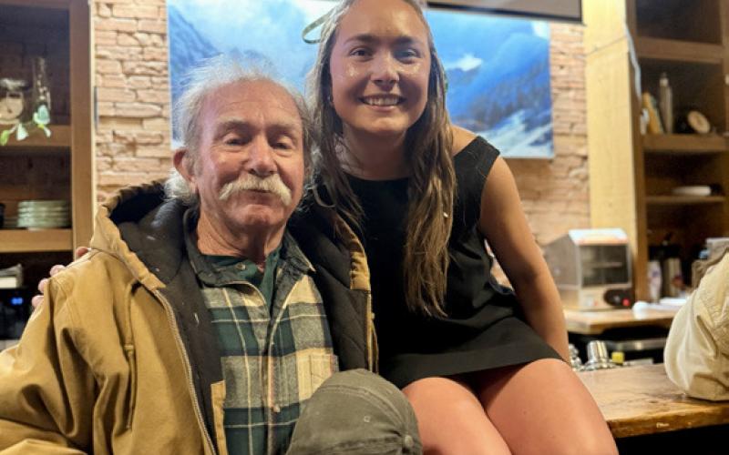 Longtime local Ben Barnes &amp; Lucy Mulvihill enjoyed the party at The Den photo by DeAnne Gallegos