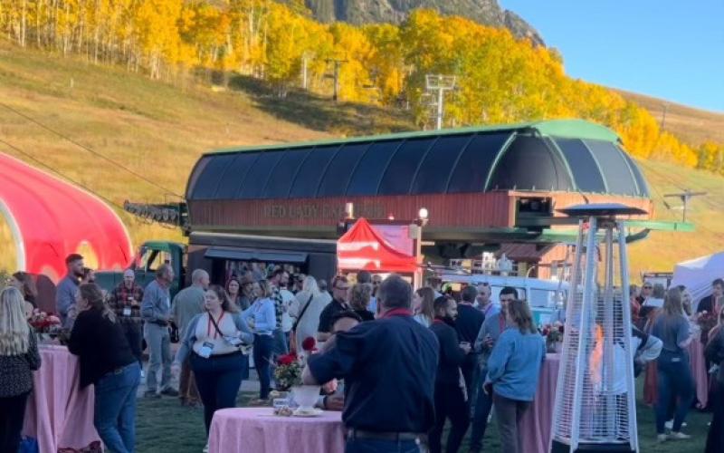 CTO’s conference evening receptionist at the base of Mt Crested Butte chairlift. Photo credit DeAnne Gallegos