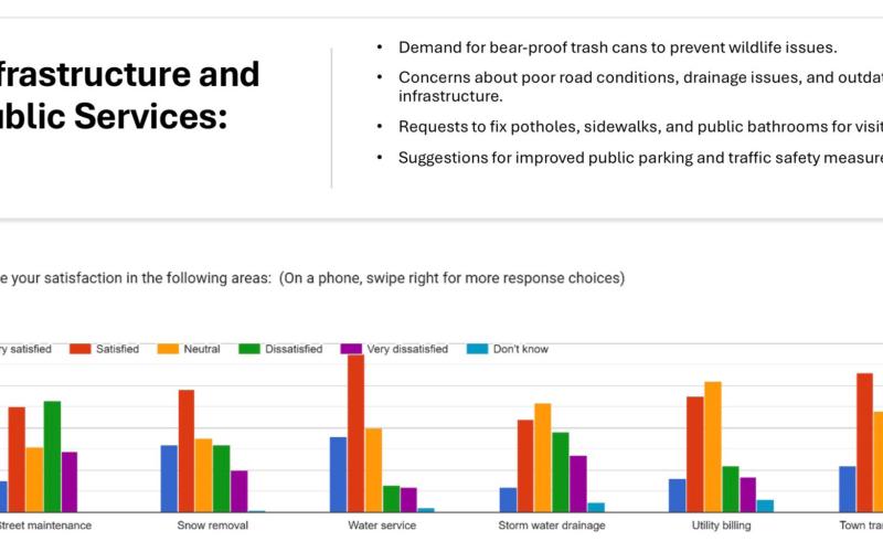 Slide deck shows respondents satisfaction level with public services and infrastructure