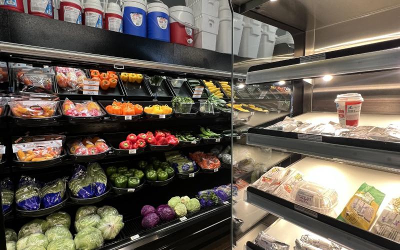 The hot food case is at the endcap of the new layout in the Silverton Grocery Store. Photo credit DeAnne Gallegos