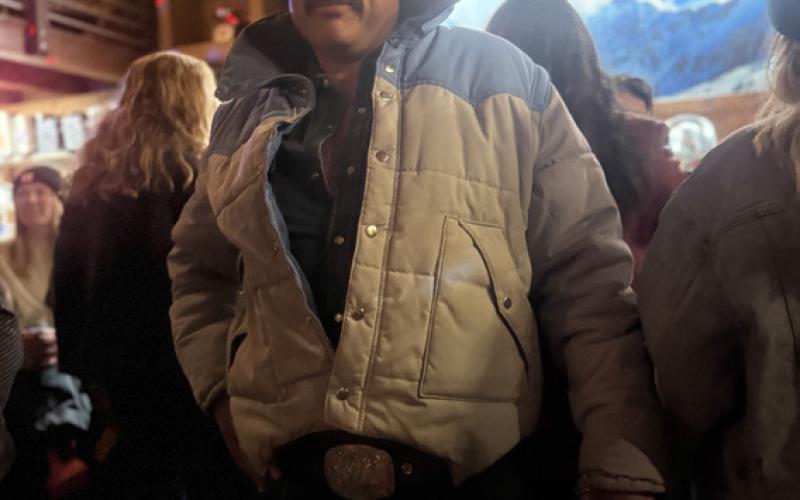 Local Rory Cowie dressed for success at The Den’s Rodeo Cowboy party Friday night photo by DeAnne Gallegos