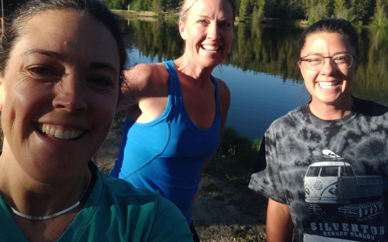 Mayor Dayna Kranker and Trustee Lindsey Halvorson making friends at the early morning 5K Fun Run at the Colorado Municipal League Conference in Breckenridge. Photo credit Dayna Kranker