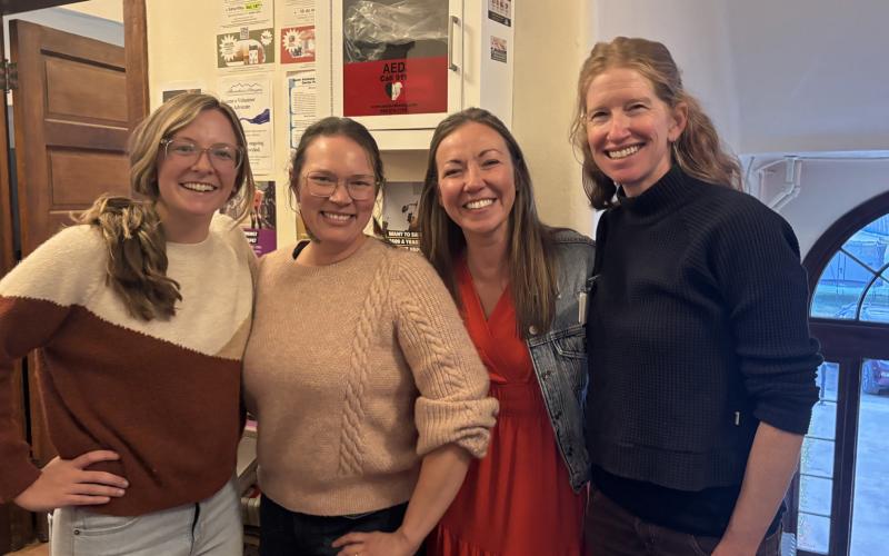 Photo by DeAnne Gallegos Amie Gradiner, Cassandra Roof, Mariah Reeves, and Becky Joyce at the Silverton Clinic celebration event.