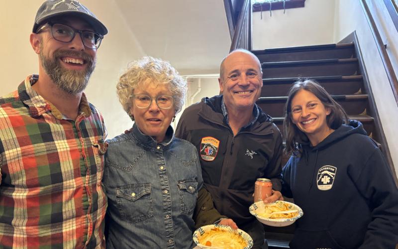 Charles Alex Lanis, Karla Saranski, Mike Burton, and Kelly Weakley all attended the Silverton Clinic gratitude party at the Silverton Miner’s Hospital last week. Photo by Becky Joyce