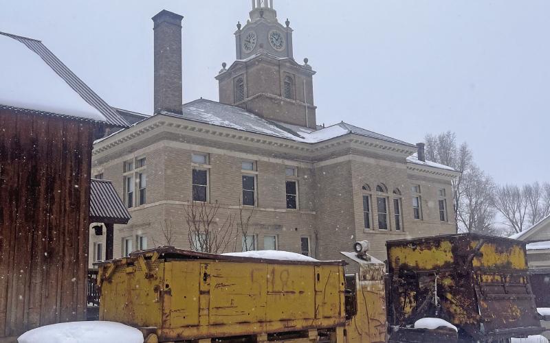 Winter begins, photo taken near the museum and county courthouse. Photo credit Scott Fetchenhier