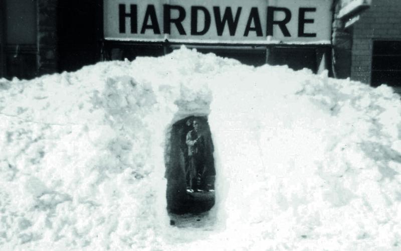 The Carl. D Curtis Hardware store in March 1932, with a tunnel driven through a snowbank. It is now Adelaide’s Antiques. Silverton was cut off from the outside world for three months during that severe winter in 1932. Photo courtesy of San Juan County Historical Society