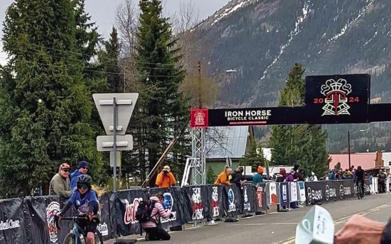 Griff Pinto finishing the Iron Horse at 3 hours and 19 minutes. Photo credit DeAnne Gallegos