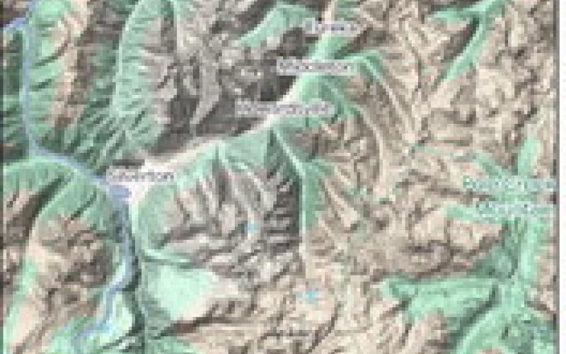Map of the area where Vestal Peak is located in San Juan County, CO
