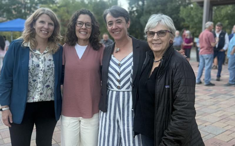 Adrea Bogle interim MSI ED, Heather Otter Executive Director of SCAPE, Melissa May former MSI ED and Adrea’s Mom visiting from Flagstaff all enjoyed the Moving Mountains fundraiser. photo by DeAnne Gallegos