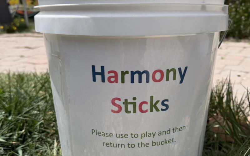 A bucket of Silverton sticks provided by Lil Will to play the permanent instruments at Harmony Park on Greene Street Photo by Sterling Blankenship