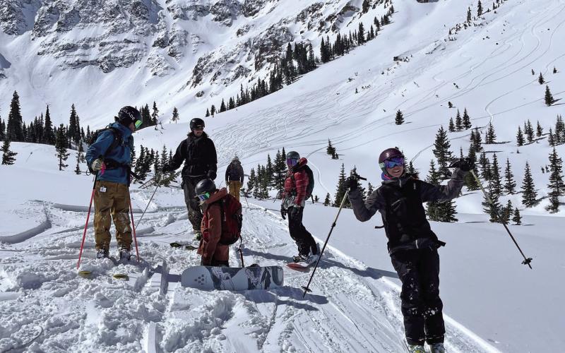 Emma Shaffrick celebrating closing day at Silverton Mountain. Photo provided by Silverton Mountain