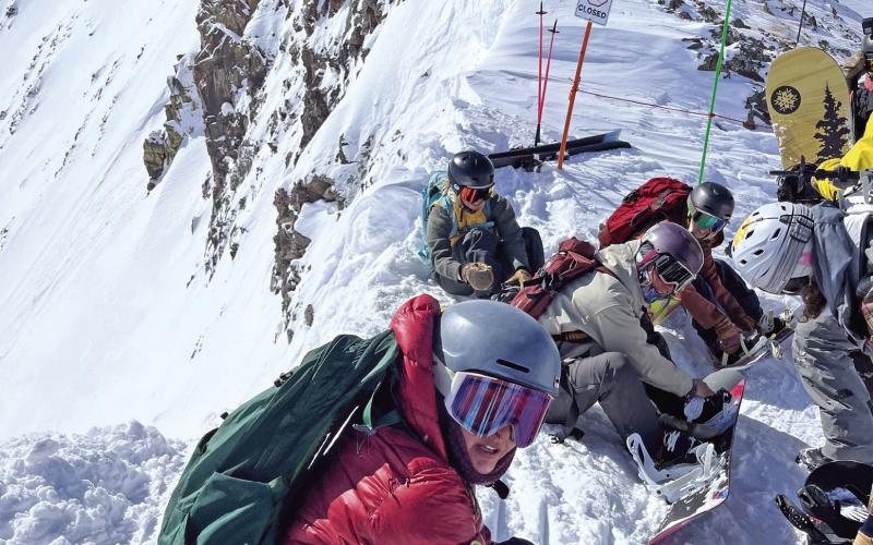 Buckle up buttercup, a bunch of ladies about to drop Roperty 4. Photo Provided by Silverton Mountain