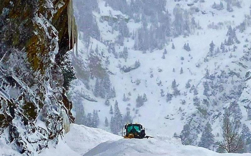 Snow fall on Red Mountain Pass caused closures for avalanche mitigation in this week’s storm. Photo Credit SJC Office of Emergency Management
