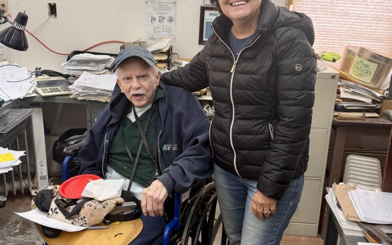 H.H. Smith's great granddaughter Susan Haupert visits with Fritz Klinke April 16th, 2026