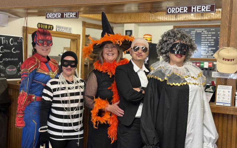 High Noon Hambergers crew all took their costumes to the next level with owner Tiffany DeKay in the middle as the Queen Witch. Photo by DeAnne Gallegos