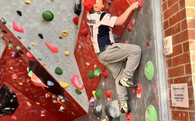 Hawkins Mead on a boulder climb photo by Monica Watton