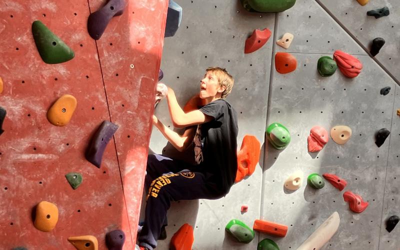 Mars Foster at the climbing competition photo by Monica Watton
