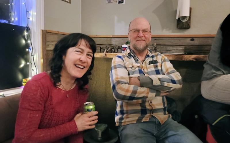 Photo by DeAnne Gallegos Silverton locals Dr. Yvonne &amp; Dr. David enjoy the at Dera Deli Winter party